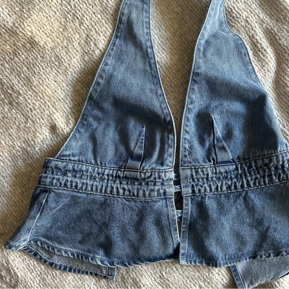 Princess Polly Sequoia Denim Halter Top in Blue Size 6 NWT - Picture 7 of 14